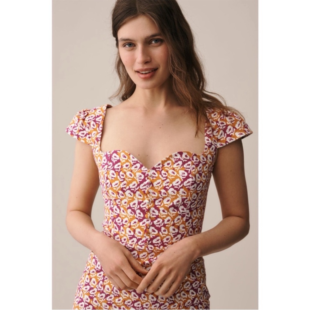 Maeve Anthropologie The Cecily Fit & Flare Sweetheart Floral Dress NWT Size M